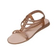 thumbnail image 3 of Womens Sandals Summer Casual Flat Heel Open Toe Ankle Straps Slide Shoes Summer Beach Walking Comfortable Lightweight Slippers, 3 of 10