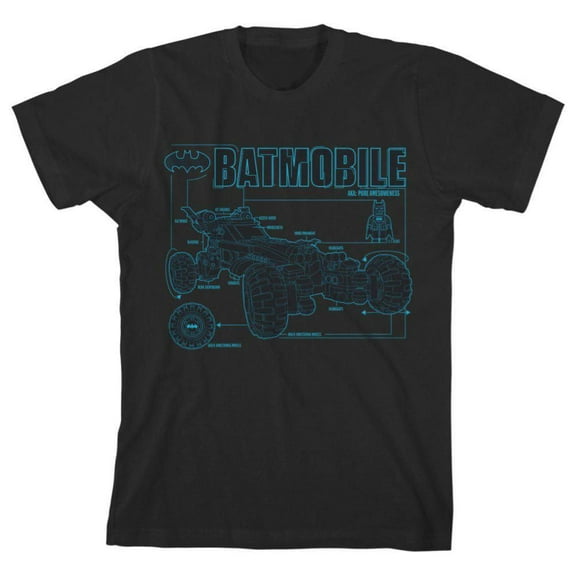 Batman Big Boys' Batmobile T-Shirt (Big Boys)