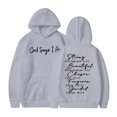 thumbnail image 1 of TINZ Sweat à Capuche Imprimé Lettre pour Femmes, Manches Longues, avec Poches, Décontracté, Fermeture Éclair devant, 1 of 4