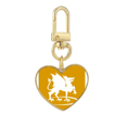 thumbnail image 1 of Llavero de metal en forma de corazón dorado, 1 of 3