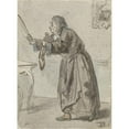 thumbnail image 2 of David Bles 14x18 Gold Ornate Wood Frame and Double Matted Museum Art Print Titled - Standing Man with Violin and Bow (1866), 2 of 4