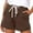 Khaki, variant on Royisotas Shorts Womens Elastic Waist Casual Drawstring Summer Chino Shorts Solid Color Loose Pocket Plus Size Womens Shorts