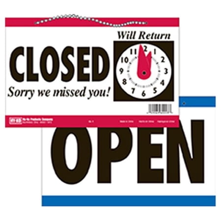 HY KO Plastic Open/Closed Clock Sign, Pack of 3 , Model CL 1 photo HY KO Plastic Open/Closed Clock Sign, Pack of 3 , Model CL 1 image