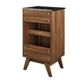 thumbnail image 2 of Modway Soma 18" Modern Wood Bathroom Vanity with Rattan Door in Walnut/Black, 2 of 17