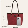 thumbnail image 6 of Retro Style Women Handbag Veganic PU Leather Material Office Lady Work Tote For Commuter High Capacity Shoulder Bag Fits Up to Laptop 12", 6 of 7