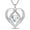 Clear, variant on Jewelry 18k White Gold over Silver 5A Cubic Zirconia Love Tripe Heart Women Pendant Necklace