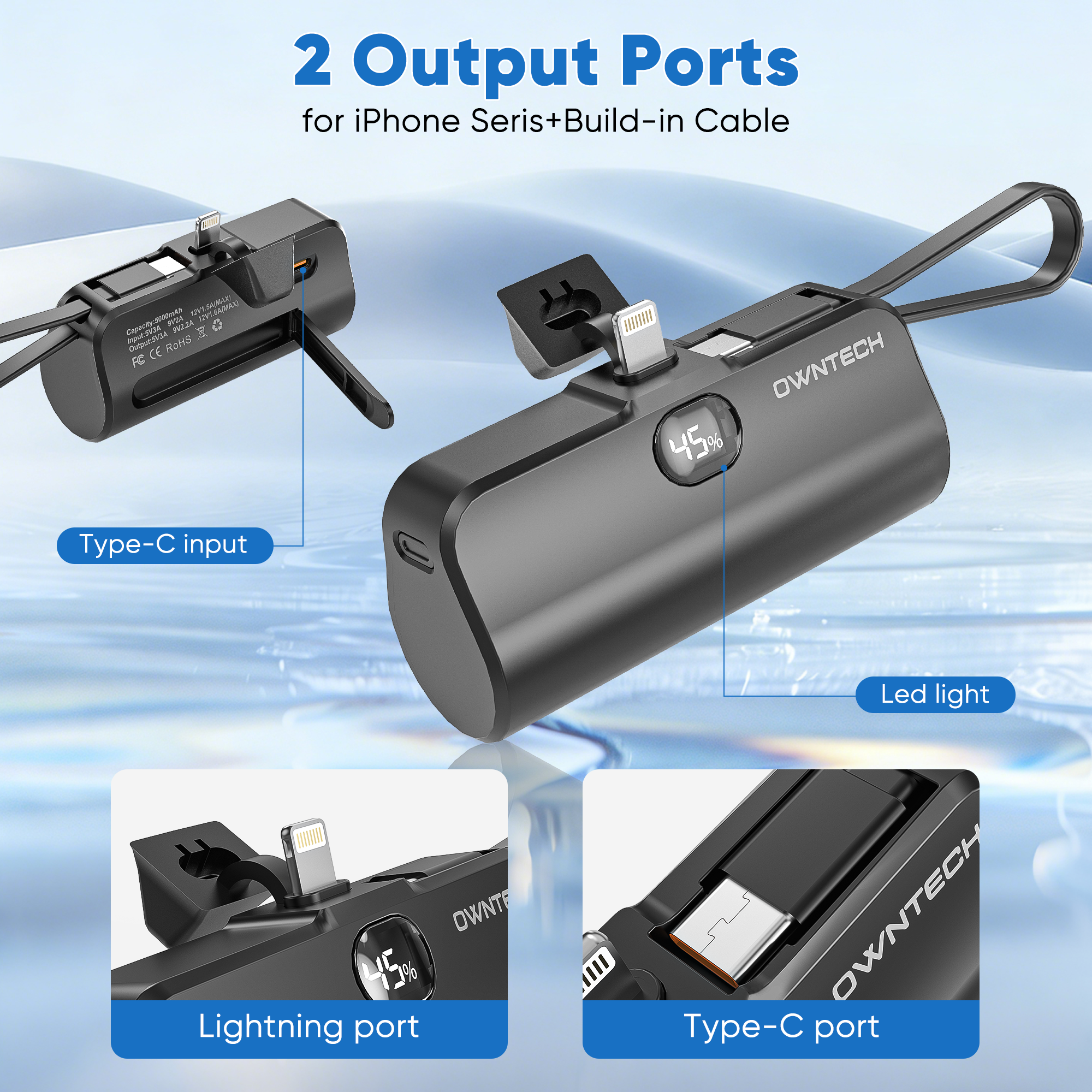 OWNTECH 5000mAh Power Bank, 20W Fast Charging photo 2