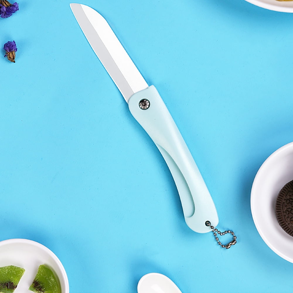 Cute Cartoon Ceramic Cutter Plastic Handle Folding Fruit Knife Kitchen Kids  Auxiliary Knives Mini Portable Sharp Knife Peeler
