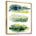 thumbnail image 3 of Designart 'Golden Green Abstract Clouds I' Modern Framed Canvas Wall Art Print, 3 of 5