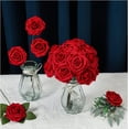 thumbnail image 3 of Timeless Beauty, Lifelike Texture Artificial Flowers, Reusable Dark Red Roses for Wedding Decor, Photography Props, Home Decor and Versatile Decor Options (25 Pieces, Tan), 3 of 5