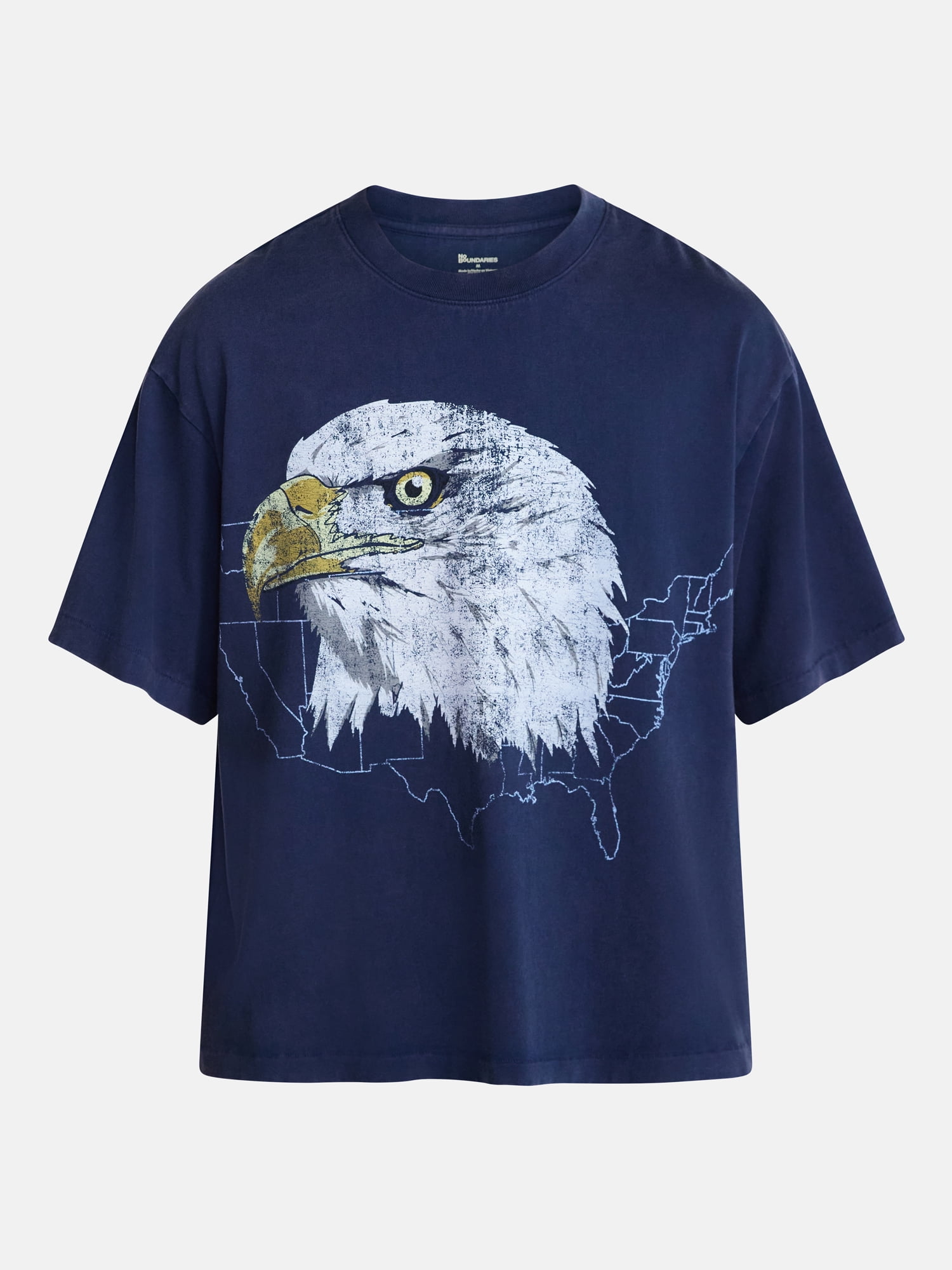 No Boundaries Boxy Fit Heavyweight Graphic Tee Shirt, Men's XS-4XLT