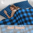 thumbnail image 4 of 3 Piece Black Blue Plaid Duvet Cover Set Queen Size, Microfiber Comforter/Quilt Cover with Corner Ties and 2 Pillowcases, Country Buffalo Checked Gingham All Season Soft Bedding with Zipper Closure, 4 of 8