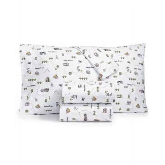 Martha Stewart Collection Flannel Cotton 4-Piece Queen Bed Sheet Set, Green – Clearance