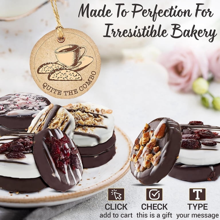Pastry Perks 12 Gourmet Chocolate-Covered Cookies – Birthday Gift Basket, Holiday Treat Box With Toppings