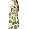 thumbnail image 2 of Susaid Avocado1 Pattern Women's Casual Floral Print Crewneck Short Sleeve A Line Boho Maxi Dress, 2 of 6