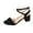 Black, variant on BADHUB Women's Low Chunky Heels Sandals Dress Open Toe Cross Ankle Strap Wedding Party Comdortable Shoes Black 39