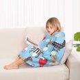 thumbnail image 4 of Colorful Funny Dachshund Blanket Hoodies for Kids 6-13YR Oversize Wearable Blanket Hoodies for Boys Girls Teens, 4 of 7
