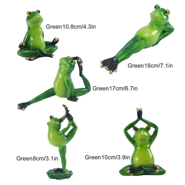 Meditation yoga frog (10.8*6.6*10.2cm) garden garden decoration simulation  animal yoga frog garden landscape outdoor resin ornaments 