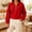 Red, variant on Liweisiy Women's Half Zip Stand Collar Sweatshirt Drop Shoulder Long Sleeve Solid Color Shirts With Pocket Casual Cropped Pullover Tops Red S