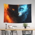 thumbnail image 4 of Easygdp Red And Blue Fire Cat Tapestry Wall Hanging, Wall Tapestries for Bedroom Aesthetic Living Room Office Decor 60x40in, 4 of 8