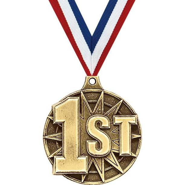 1st Place Medals, 2" Gold Diecast 1st Place Medal Award 1 Pack