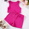 thumbnail image 5 of MEZZALL Girls Summer Outfits 2PCS Sets Toddler Baby Casual Sports Tank Tops Elastic Waist Solid Color Shorts Playwear Beach School Yoga Party Outfits For Dailywear Cozy / 5-6 Years, 5 of 8