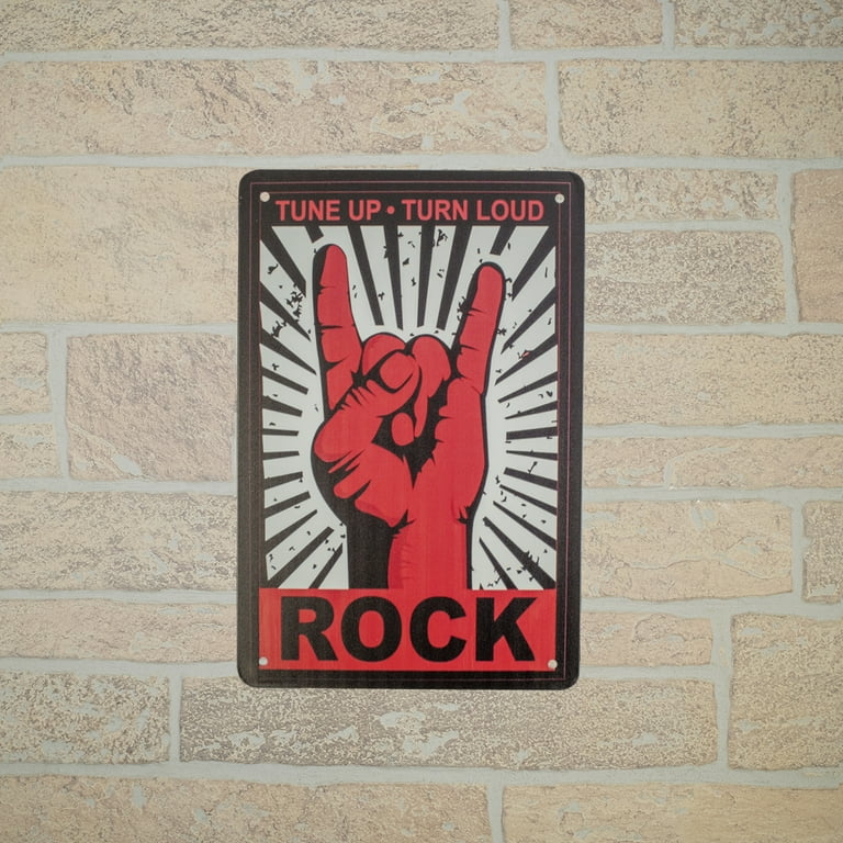 Metal Tune Up Turn Loud Rock Music Wall Sign Bedroom Man Cave Garage Bar Decor Metal Tune Up Turn Loud Rock Music Wall Sign Bedroom Man Cave Garage Bar Decor