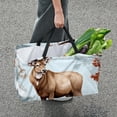 thumbnail image 7 of Elk Deer Large Foldable Oxford Cloth Beach Bag Storage Basket Grocery Baskets, 7 of 7