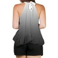 thumbnail image 4 of ZQUUVOU Tank Top For Women Halter Solid Color Loose Ruffle Casual Tops (Black,M), 4 of 6