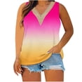 thumbnail image 2 of Tank Top Plus Size Tunic for Women-Neck Blouse Lace Casual Loose Summer Sleeveless Tank Hot Pink Xxxxl, 2 of 4
