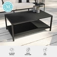 thumbnail image 5 of Martha Stewart Indoor-Outdoor Patio Coffee Table with Lower Shelf and Steel Frame in Black, 5 of 12