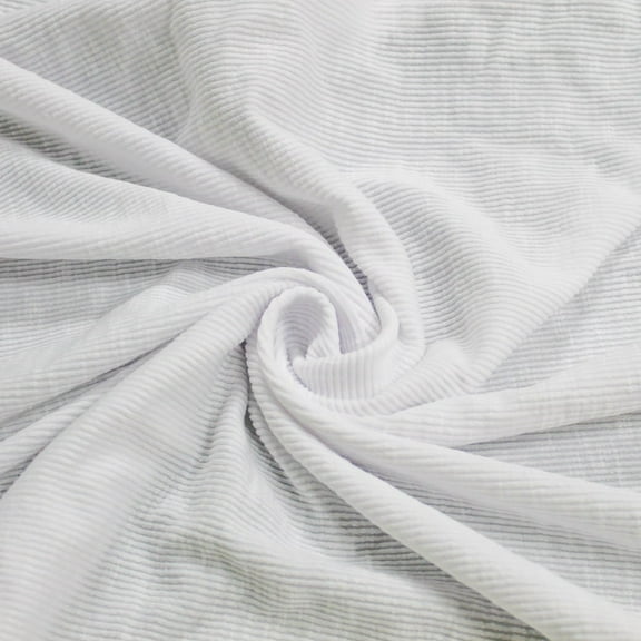 White 2x1 Heavy-Weight Rib Sand Wash Knit Fabric by the Yard (CONTINUOUS UP TO 100 YARDS)