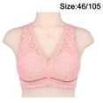 thumbnail image 2 of Sujetador deportivo con cremallera frontal para mujer Sujetador de encaje sin aros Sujetador tipo camiseta de cobertura completa - Rosa, 2 of 5