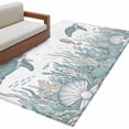thumbnail image 2 of Summer Marine Life Washable Area Rugs 4'x6', Nautical Starfish Ocean Seahorse Sea Turtle Coastal Low Pile Throw Living Room Rug Non-Slip Sturdy Edge Binding Carpet for Indoor Entryway Bedside Kitchen, 2 of 9