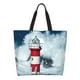 thumbnail image 1 of Balery Circular Lighthouse Bolsa Tote Estilo Estético con Cremalleras, Bolsa de Hombro, Bolsa de Compras Grande y Plegable, 1 of 8
