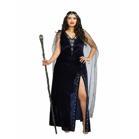 Dreamgirl Women's Plus-Size The Sorceress Dramatic Velvet Costume Gown