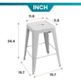 thumbnail image 3 of Metal Bar Stools Stackable Stools Outdoor Stools 24 Inch Metal Bar Stools Backless Indoor Outdoor Set of 4 Counter Bar Stools White 24" White 24", 3 of 7