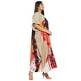 thumbnail image 3 of Oussum Beige Tribal Grande Taille Polyester Longues Robes Caftans pour Femmes, 3 of 7
