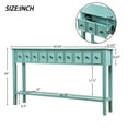 thumbnail image 2 of Rustic Entryway Console Table, 60" Long Sofa Table With Two Different Size Drawers And Bottom Shelf For Storage (Blue), 2 of 2