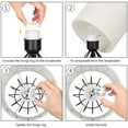 thumbnail image 6 of Black Bedside Table Lamp Modern Style Black Hollowed Out Base with Tan Linen Fabric Shade, 6 of 7