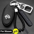 thumbnail image 2 of Funda protectora de cuero para llave de coche con mando a distancia sin llave Funda para llaves adecuado para Nissan Terra Navara Almera Patrol royale X-Trail Sylphy JUKE huangjie unisex, 2 of 2