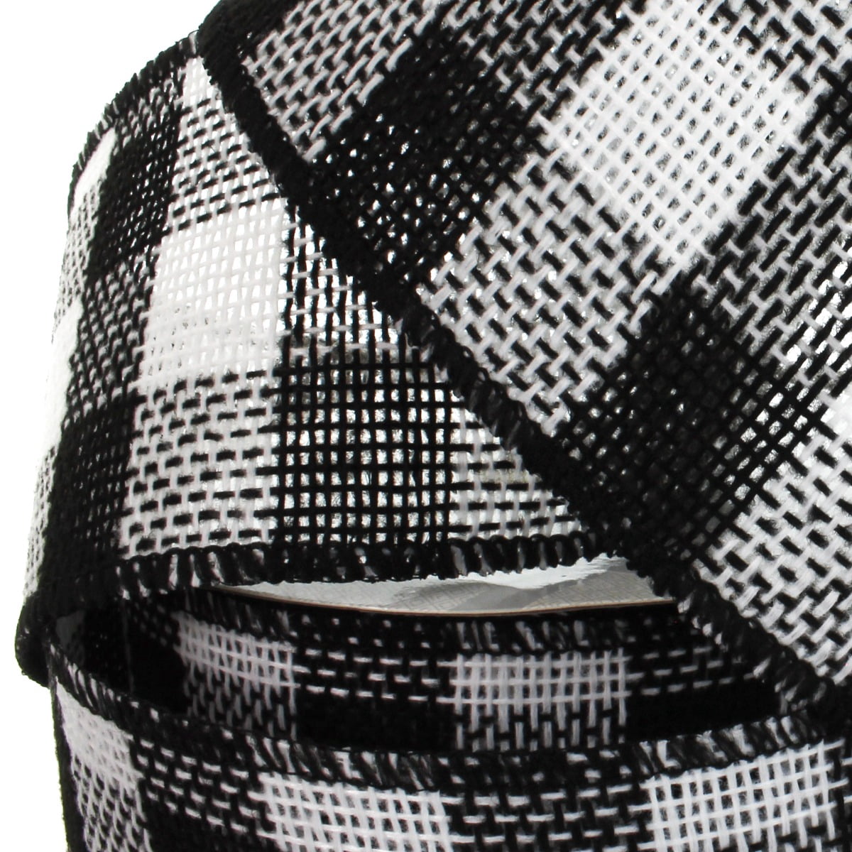 4" Wired Black/White Buffalo Plaid Burlap Ribbon 25 Yards