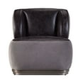 thumbnail image 2 of Ergode Accent Chair Antique Slate Top Grain Leather & Gray Velvet, 2 of 4