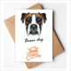 thumbnail image 1 of Lop madrugadora Boxer Dog Pet Animal Nota en blanco del sobre de la tarjeta de agradecimiento, 1 of 4