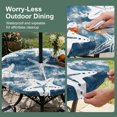 thumbnail image 5 of Round Outdoor Tablecloth with Umbrella Hole and Zipper, Nautical Coastal Tablecloth with Elastic Waterproof, Vintage Sunmmer Ocean Starfish Deep Blue Patio Table Covers for 45" - 54" Pool Tables, 5 of 9