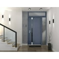 thumbnail image 3 of Front Exterior Prehung Steel Door / Cynex 6777 Grey / Side and Top Exterior Window / Stainless Inserts Single Modern Painted-W32+12" x H80+16"-Left-hand Outswing, 3 of 5