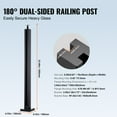 thumbnail image 6 of Glass Clamp, 35.83" Height Stainless Steel Glass Railing Bracket for Tempered Glass, 6 of 12