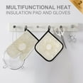 thumbnail image 4 of Yayeee Oven Mitts and Pot Holder Set of 4 Heat Resistant Kitchen Gloves Baking Hot Pad, Sunshine, 4 of 5