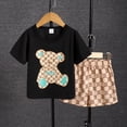 thumbnail image 3 of Mikrdoo 7 Years Big Boys Summer Clothes Bear Shirt Elastic Shorts 2Pcs Preschool Outfits Black, 3 of 7