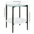 thumbnail image 5 of Henn&Hart 20" Blackened Bronze/Faux Marble Metal/Glass Side Table, 5 of 6